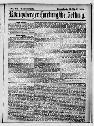 Königsberger Hartungsche Zeitung vom 13.04.1889