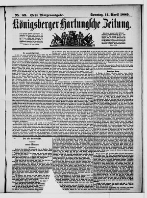 Königsberger Hartungsche Zeitung vom 14.04.1889