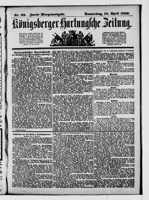 Königsberger Hartungsche Zeitung on Apr 18, 1889