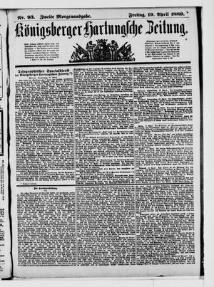 Königsberger Hartungsche Zeitung vom 19.04.1889