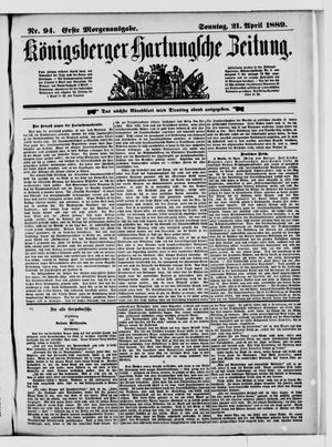 Königsberger Hartungsche Zeitung vom 21.04.1889