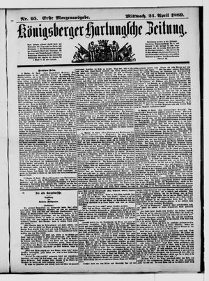Königsberger Hartungsche Zeitung on Apr 24, 1889