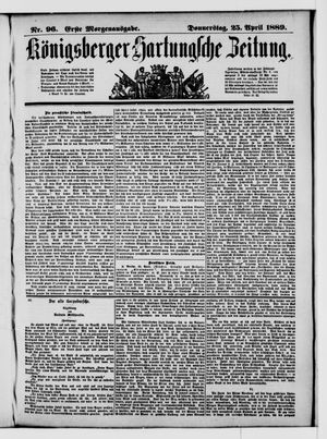 Königsberger Hartungsche Zeitung vom 25.04.1889