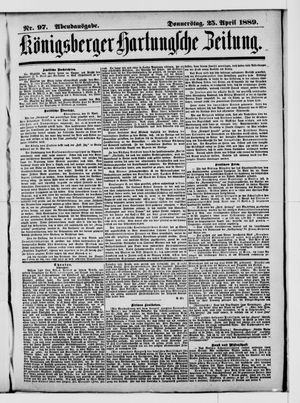 Königsberger Hartungsche Zeitung vom 25.04.1889