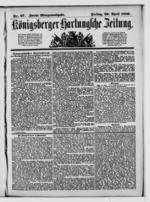 Königsberger Hartungsche Zeitung vom 26.04.1889