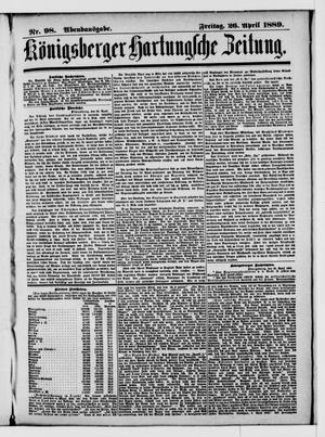 Königsberger Hartungsche Zeitung vom 26.04.1889