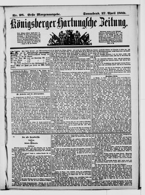 Königsberger Hartungsche Zeitung vom 27.04.1889