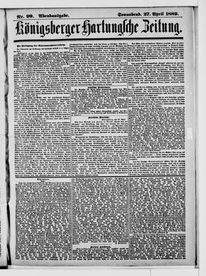 Königsberger Hartungsche Zeitung vom 27.04.1889