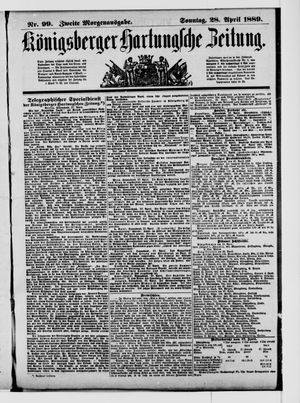 Königsberger Hartungsche Zeitung vom 28.04.1889