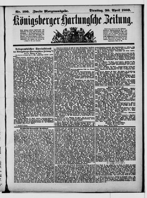 Königsberger Hartungsche Zeitung vom 30.04.1889
