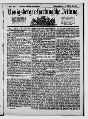 Königsberger Hartungsche Zeitung on May 4, 1889