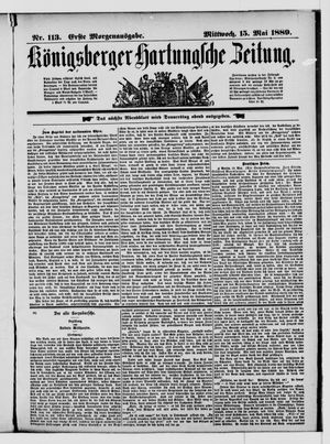 Königsberger Hartungsche Zeitung vom 15.05.1889