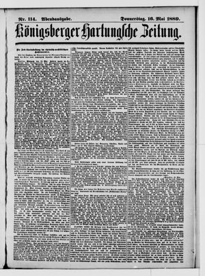 Königsberger Hartungsche Zeitung on May 16, 1889