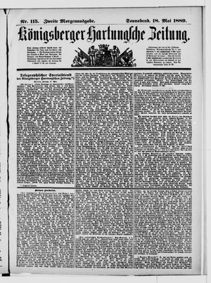 Königsberger Hartungsche Zeitung on May 18, 1889