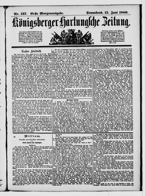Königsberger Hartungsche Zeitung vom 15.06.1889