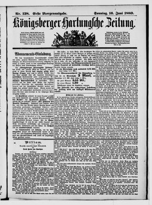 Königsberger Hartungsche Zeitung on Jun 16, 1889
