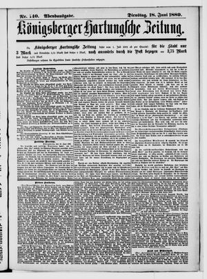 Königsberger Hartungsche Zeitung vom 18.06.1889
