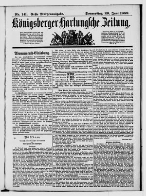 Königsberger Hartungsche Zeitung vom 20.06.1889