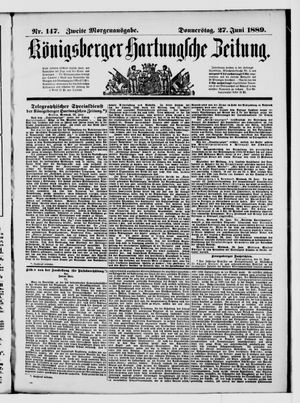 Königsberger Hartungsche Zeitung vom 27.06.1889