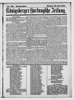 Königsberger Hartungsche Zeitung vom 22.07.1889