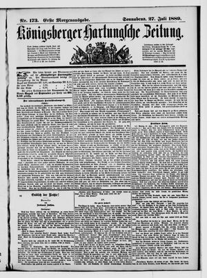 Königsberger Hartungsche Zeitung vom 27.07.1889