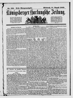 Königsberger Hartungsche Zeitung vom 14.08.1889