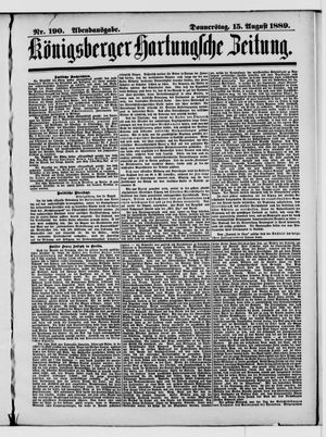 Königsberger Hartungsche Zeitung vom 15.08.1889