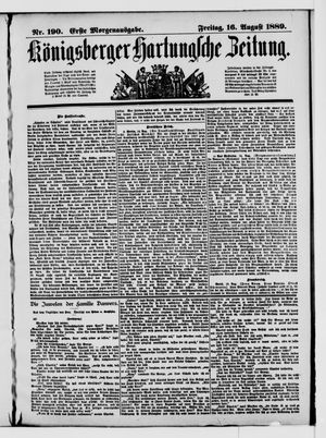 Königsberger Hartungsche Zeitung on Aug 16, 1889