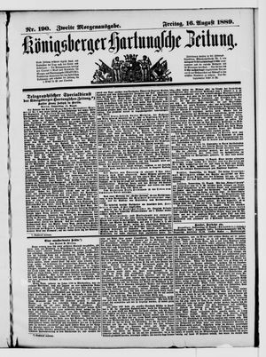 Königsberger Hartungsche Zeitung on Aug 16, 1889