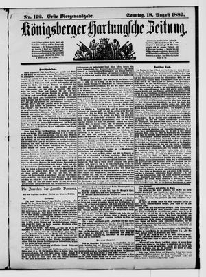 Königsberger Hartungsche Zeitung vom 18.08.1889