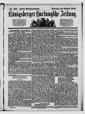 Königsberger Hartungsche Zeitung on Aug 20, 1889