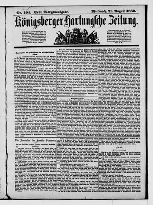 Königsberger Hartungsche Zeitung vom 21.08.1889