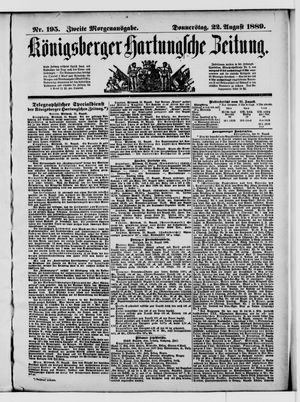 Königsberger Hartungsche Zeitung on Aug 22, 1889