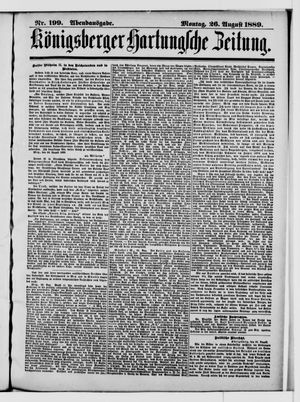 Königsberger Hartungsche Zeitung on Aug 26, 1889
