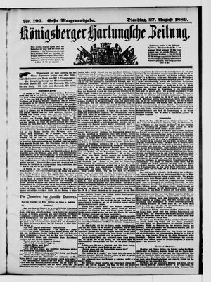 Königsberger Hartungsche Zeitung vom 27.08.1889