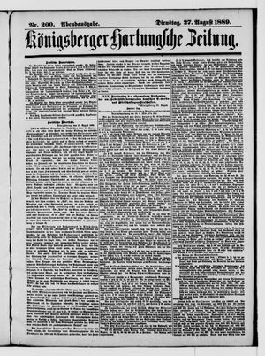 Königsberger Hartungsche Zeitung vom 27.08.1889