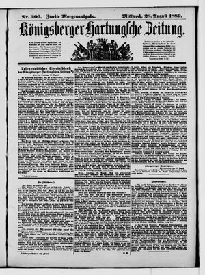 Königsberger Hartungsche Zeitung vom 28.08.1889