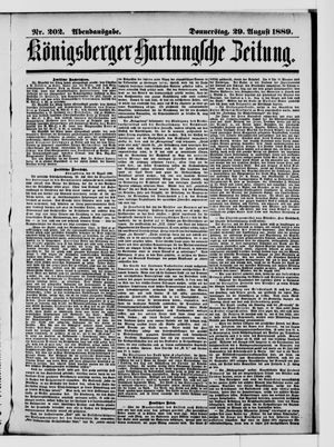 Königsberger Hartungsche Zeitung vom 29.08.1889