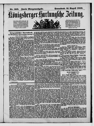 Königsberger Hartungsche Zeitung vom 31.08.1889