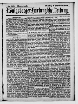 Königsberger Hartungsche Zeitung vom 02.09.1889