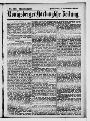 Königsberger Hartungsche Zeitung vom 07.09.1889
