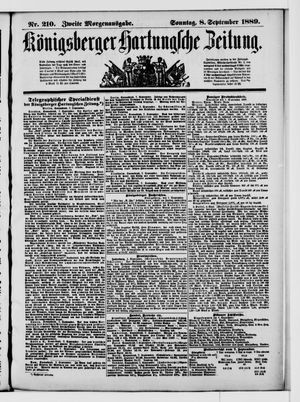 Königsberger Hartungsche Zeitung vom 08.09.1889