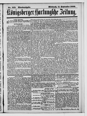 Königsberger Hartungsche Zeitung vom 11.09.1889