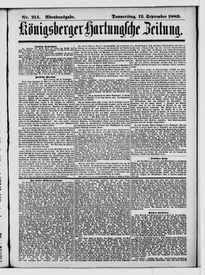 Königsberger Hartungsche Zeitung vom 12.09.1889