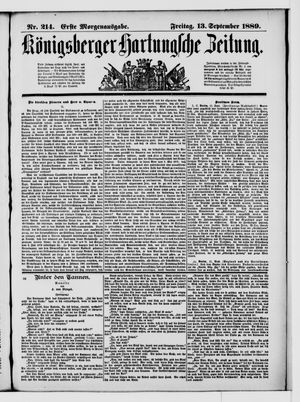 Königsberger Hartungsche Zeitung vom 13.09.1889