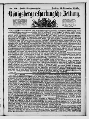 Königsberger Hartungsche Zeitung vom 13.09.1889