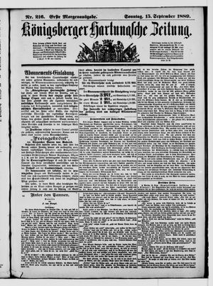 Königsberger Hartungsche Zeitung vom 15.09.1889