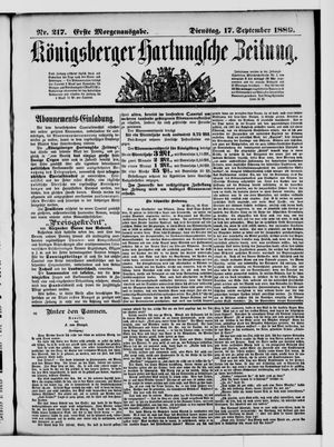 Königsberger Hartungsche Zeitung vom 17.09.1889