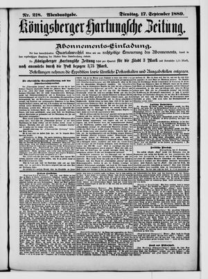 Königsberger Hartungsche Zeitung vom 17.09.1889