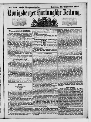 Königsberger Hartungsche Zeitung vom 29.09.1889